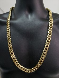 14MM 10k Yellow Gold Miami Cuban Link Chain MC14