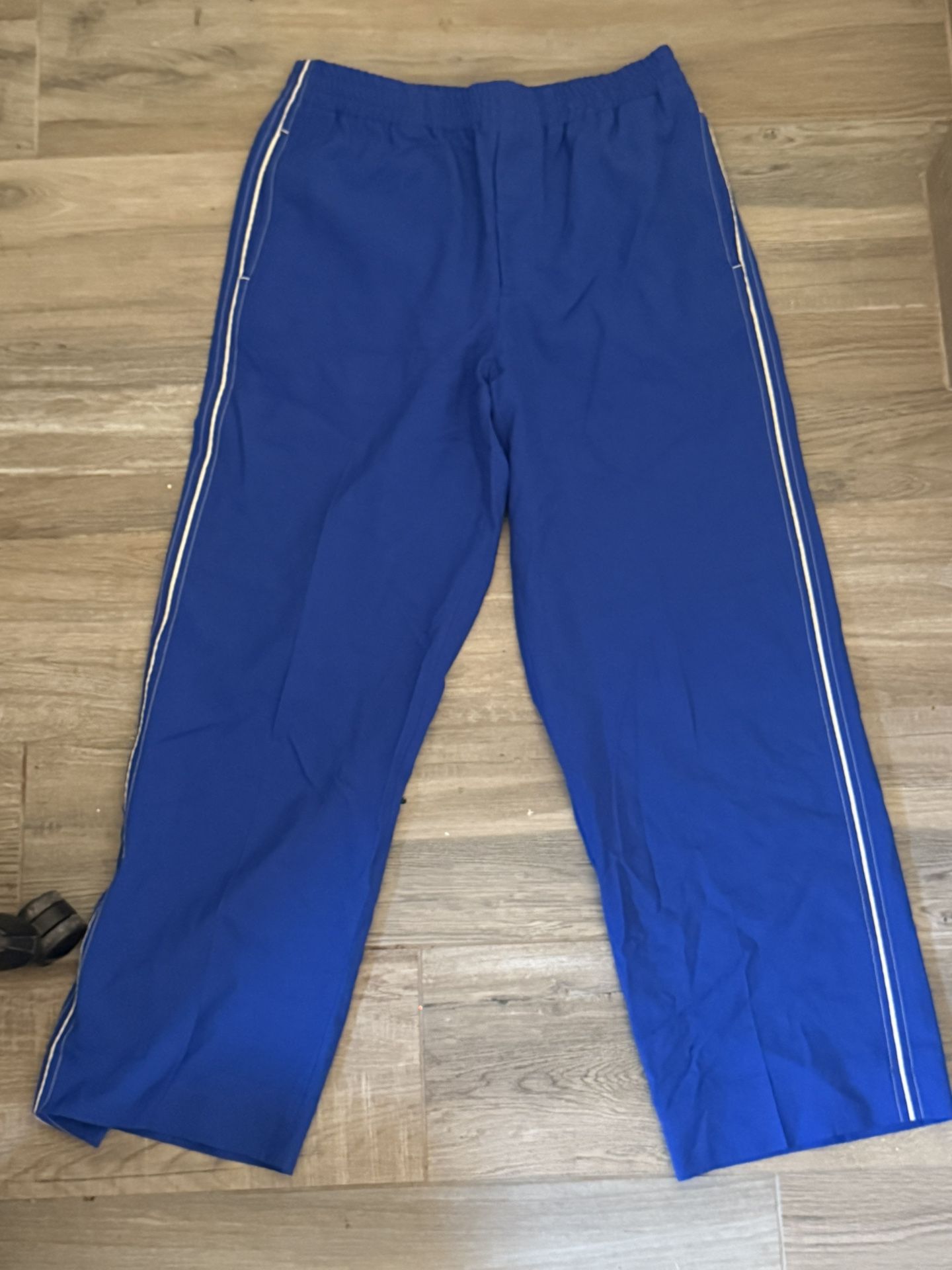 Authentic Men's Gucci Blue GG Crossover Wide Leg Pants Trousers 742766