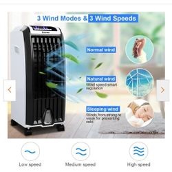 300 CFM 3-Speed Portable Evaporative Cooler Air Cooler Fan Anion Humidify with Remote Control for 250 sq. ft.