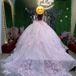 Light Pink Quince Or Sweet 16 Dress