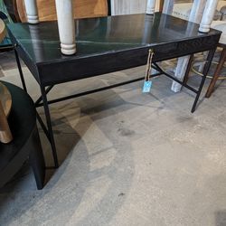 Marble Top Wood And Iron Desk