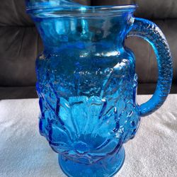 Vintage Laser Blue Anchor Hocking Pitcher 