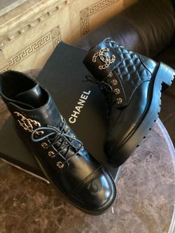 New designer combat boots with box size 9-10