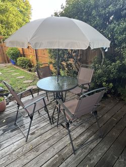 Garden Patio Chairs And Umbrella Set