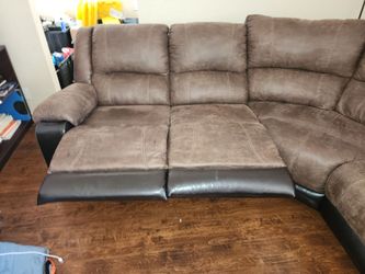 DEAL OF THE YEAR:  Ashley L Sectional Sofa With Double Recliner And Chaise Lounge And Electric Recliner Chair