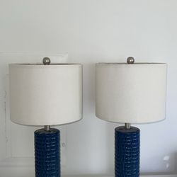 Blue Ceramic Lamps Set