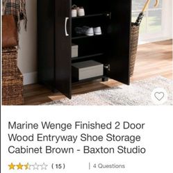 2 door wood Entryway shoe storage. 