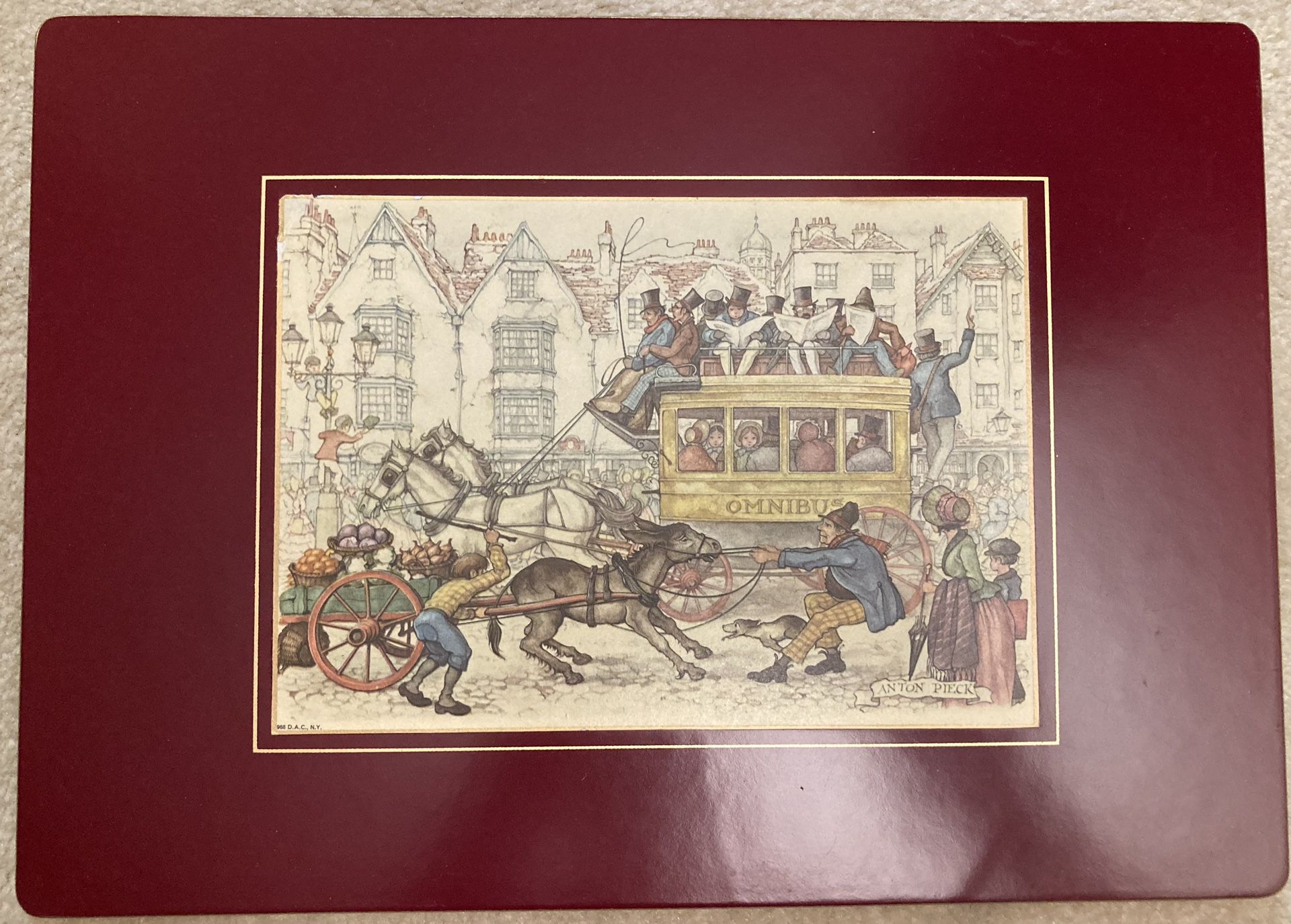Set Of 4 Placemats By Anton Pieck: Lady Clare Illustrations, Like New