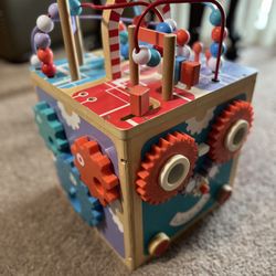 Montessori Baby Activity Cube for Toddlers: Large 5-in-1