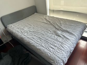IKEA SLATTUM Queen sized bed frame + mattress
