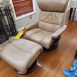 Recliner Tan Leather Chair
