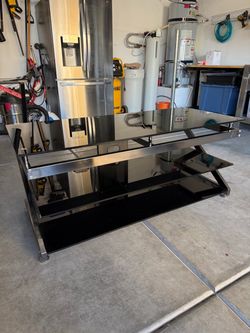 Glass Entertainment Center TV Stand Shelf
