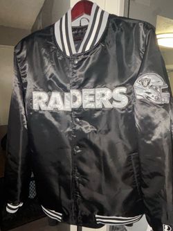 Raiders NFL Satin Snap-Up Bomber Jacket