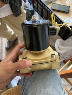 Baomain 1-1/2 inch DC 24V Brass Electric Solenoid Valve Water Air NC Valve 2W-400-40