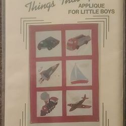 Holiday Designs "Six Things That Go" Applique For Boys By Donna Poster