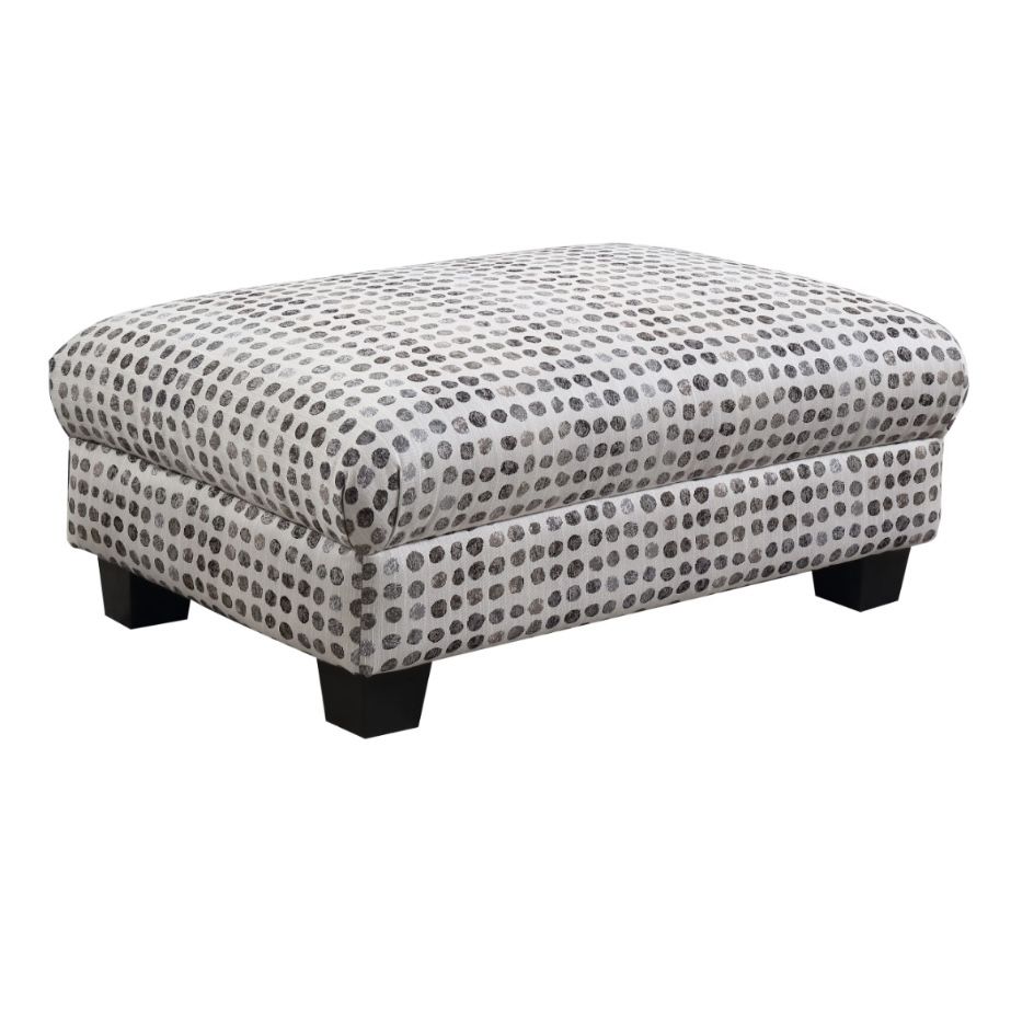 Ottoman Polka dot Upholstered Gray Tan