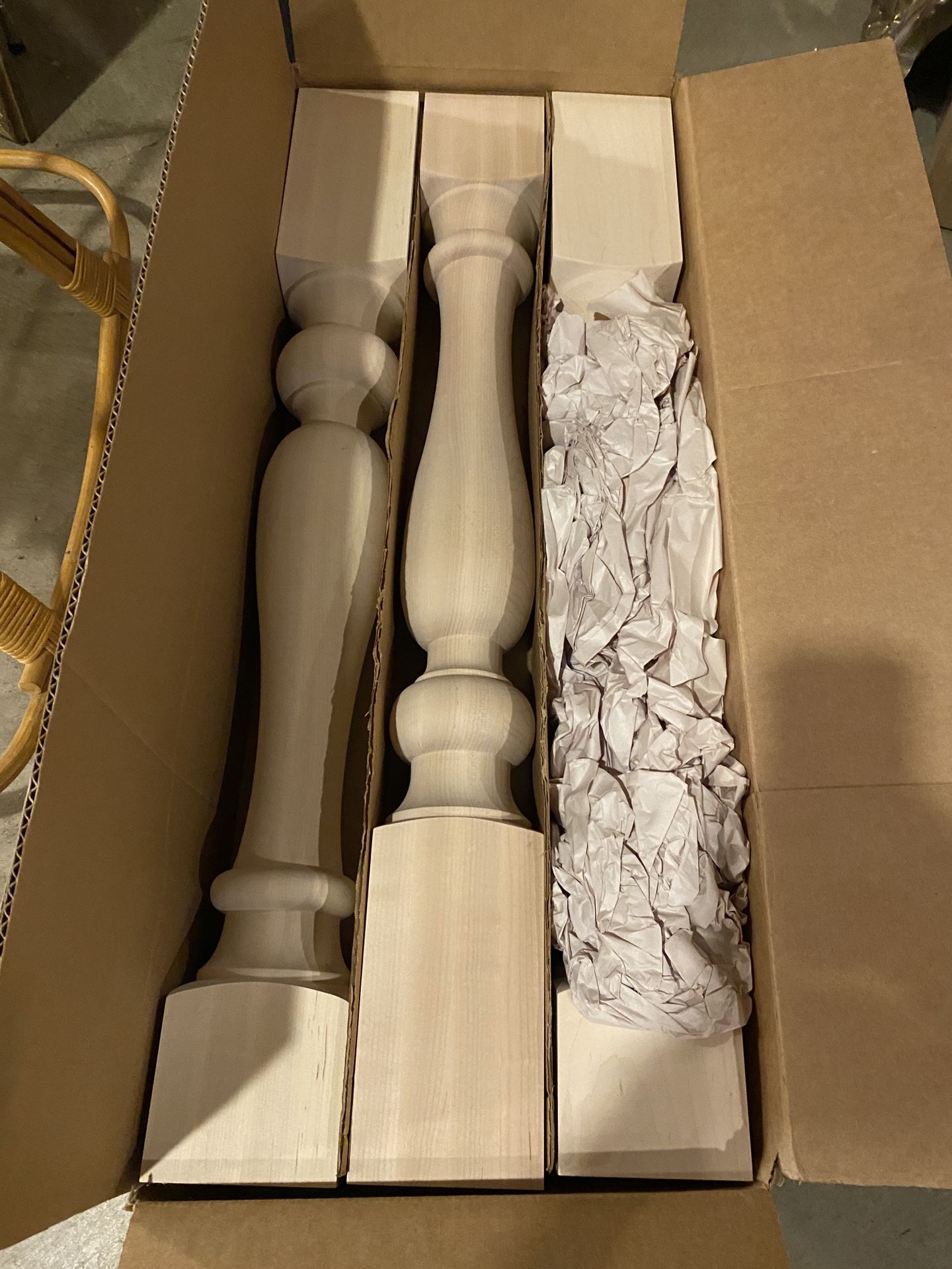 Glacial Wood Products Turned Round Columns Set Of 3- NEW
