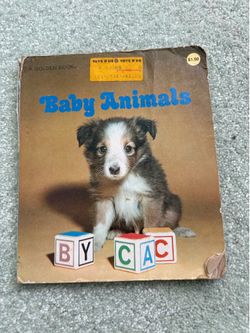 Vintage 1978 "Baby Animals" Board Book - Rough Condition