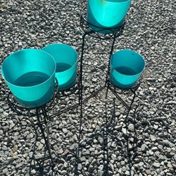4 Pots Plant Stand Great For Garden 