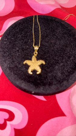 14kt Gold Starfish Pendant And 30inch 14kt Gold Necklace 
