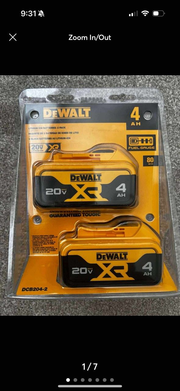 Dewalt New 4ah Battery XR 20v 2x $130 Nuevos