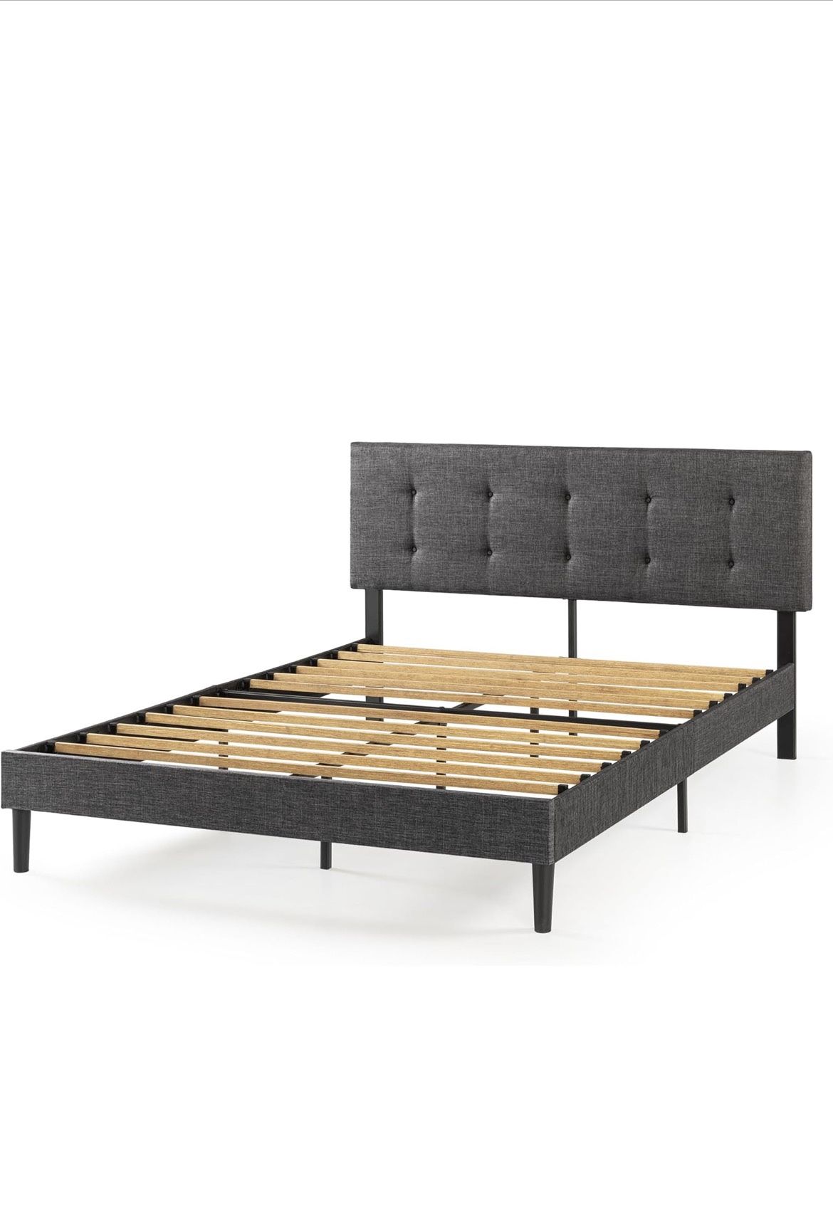FULL 12” DARK GRAY BED FRAME WITH WOOD SLATS👇CROSSROADS 👇