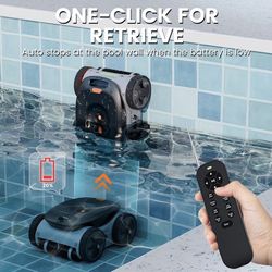 AMUBOAT Espier Robotic Pool Cleaner,Cordless Automatic Pool Vacuum up to 50 FT,