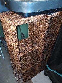 2 Wicker Shelf With 3 Shelves.