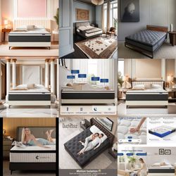 Memory foam and spring mattress full king queen