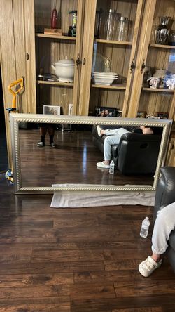 Large Wall Mirror with Silver Frame