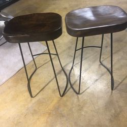 2 Brown Bar Stools 