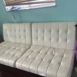  white leather futon 