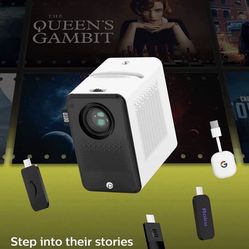 WiFi Bluetooth Projector D100, Mini Movie Projector with 300'' Display&Zoom, Full HD 1080P Projector for Home & Outdoor, Sleep Timer, Portable Project