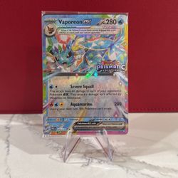 Pokemon TCG Prismatic Evolution Stamped Vaporeon Ex Mint