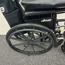 Wheelchair- Drive Medical Silver Sport 2 Wheelchair With 18” Seat Width + Footrests 