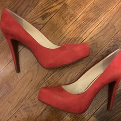 Size 9.5 Red “Jessica Simpson” Suede High Heels