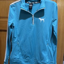 Turquoise/teal PINK Half Zip Sweater 