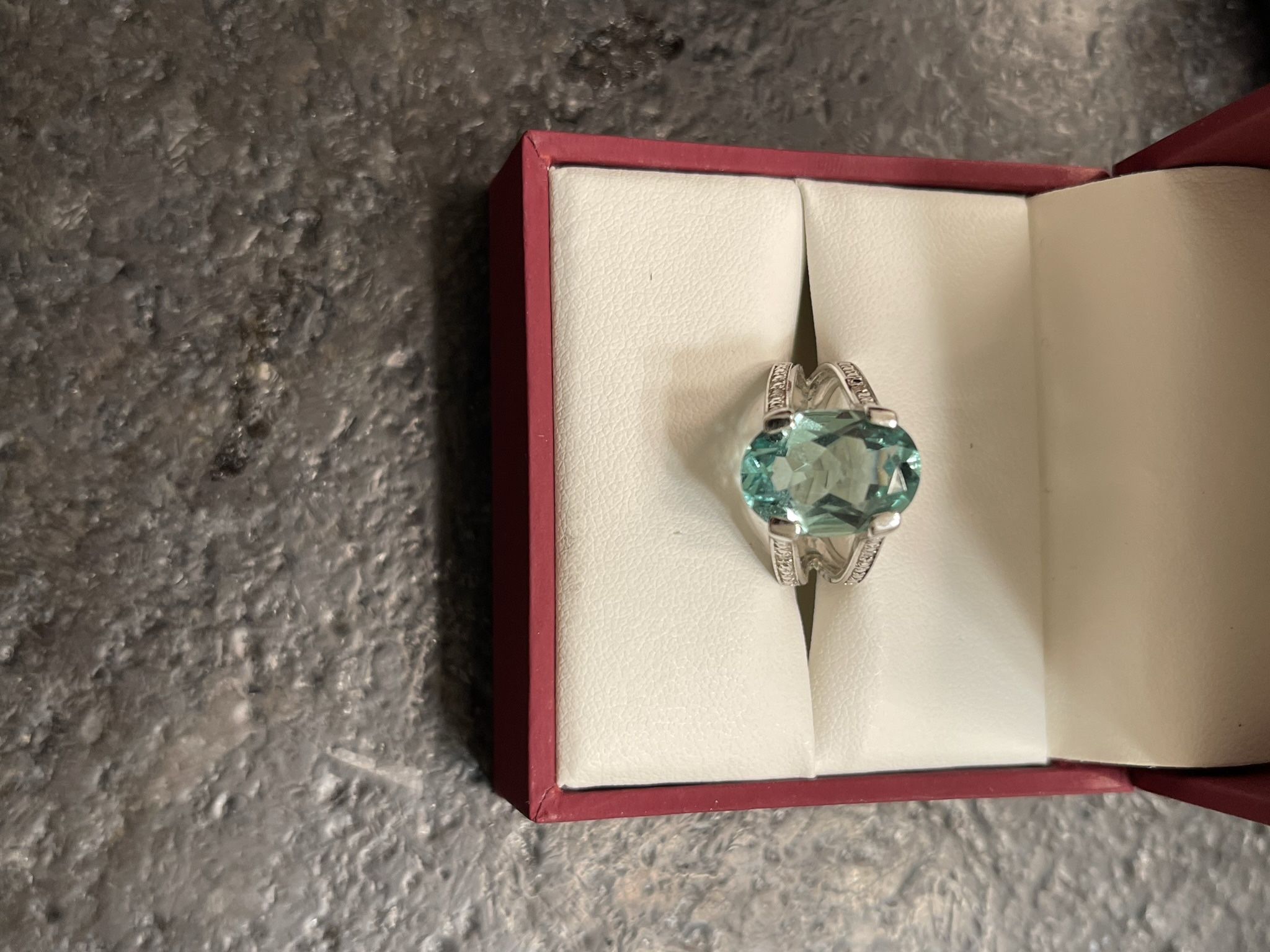 Sterling Silver 4 Carat Brazilian Green Amethyst Cocktail Ring!