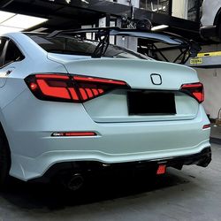 LED Tail Light Assembly Compatible for Civic 2022 2023 11th Generation (Color: Smoke Red)