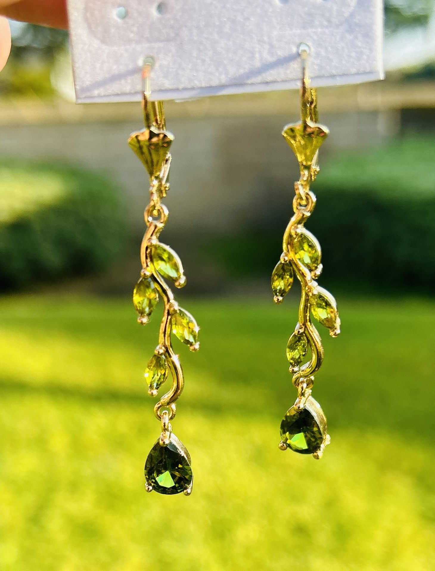 Gold Emerald Earrings