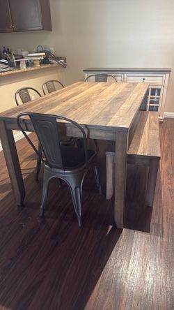 Kitchen table with bench and 4chairs