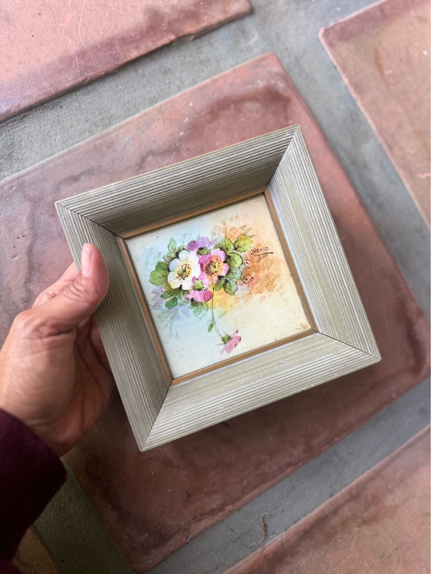Framed J Henke Floral Artwork