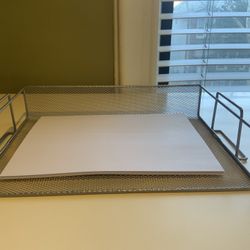 Stackable Mesh Paper Tray in Silver 