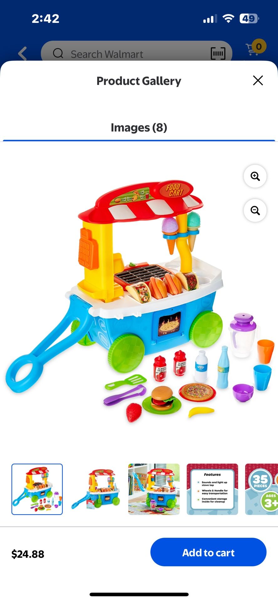 Kids Food Cart Playset 