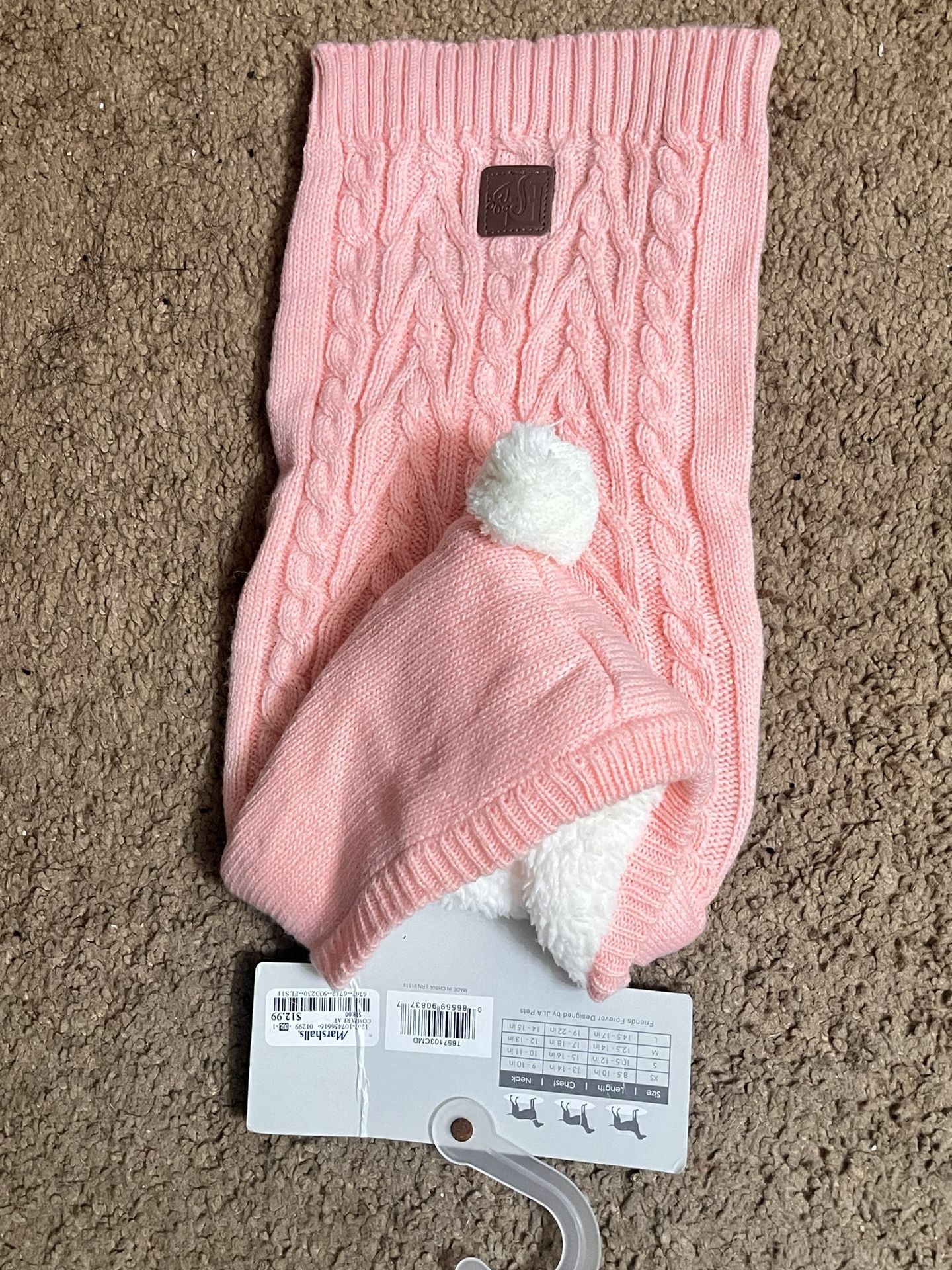 Pink and white dog sweater #dogfashion