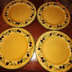 Williams Sonoma; Coursange Nicoise Olive 11" Dinner Plates (4)