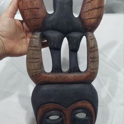 Hand Carved Wooden Mask From Martenique