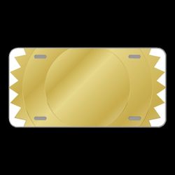 License Plate Novelty Car Front Gold Medal Plaque Certificate Reward