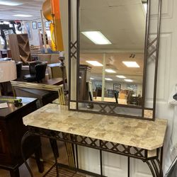 Console Table And Matching Mirror 