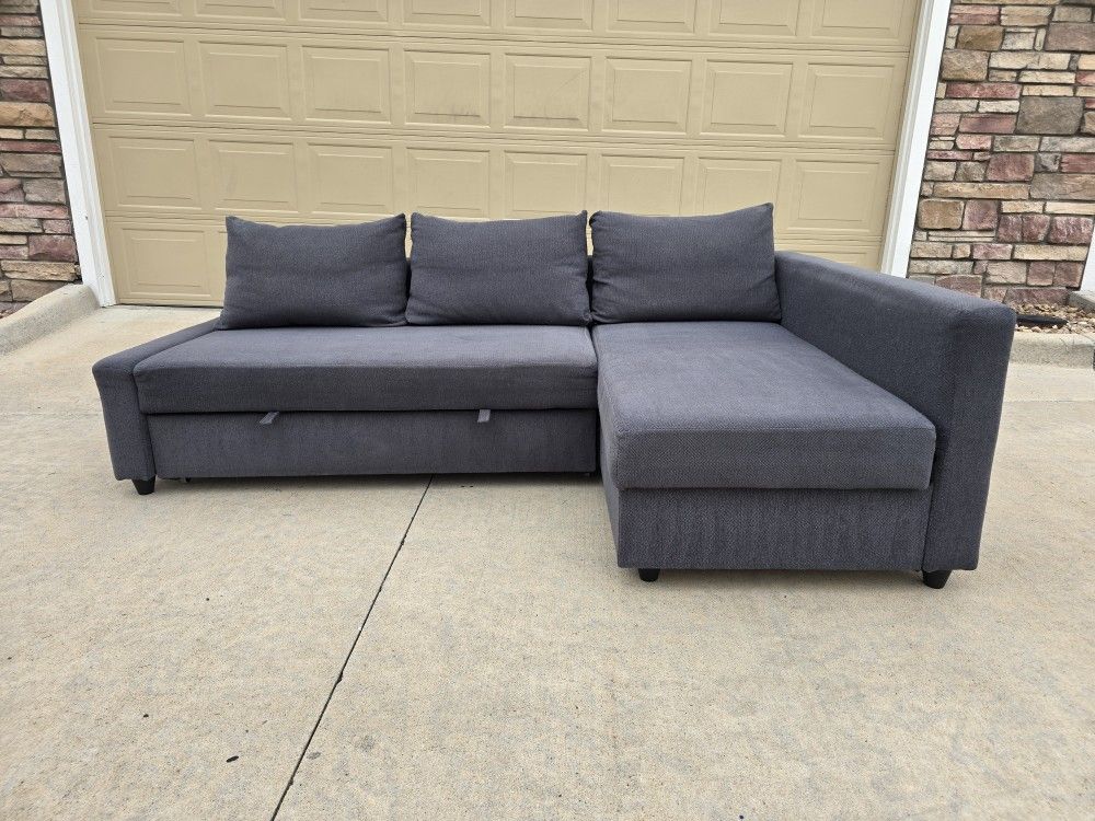 Sleeper sectional,3 seat w/storage, Skiftebo dark gray- Free Delivery 